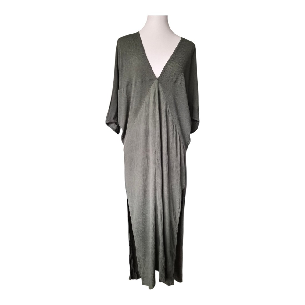 Cleobella Lagenlook Maxi Dress Army Green Dolman Slv Boho Oversized Coverup Xs
